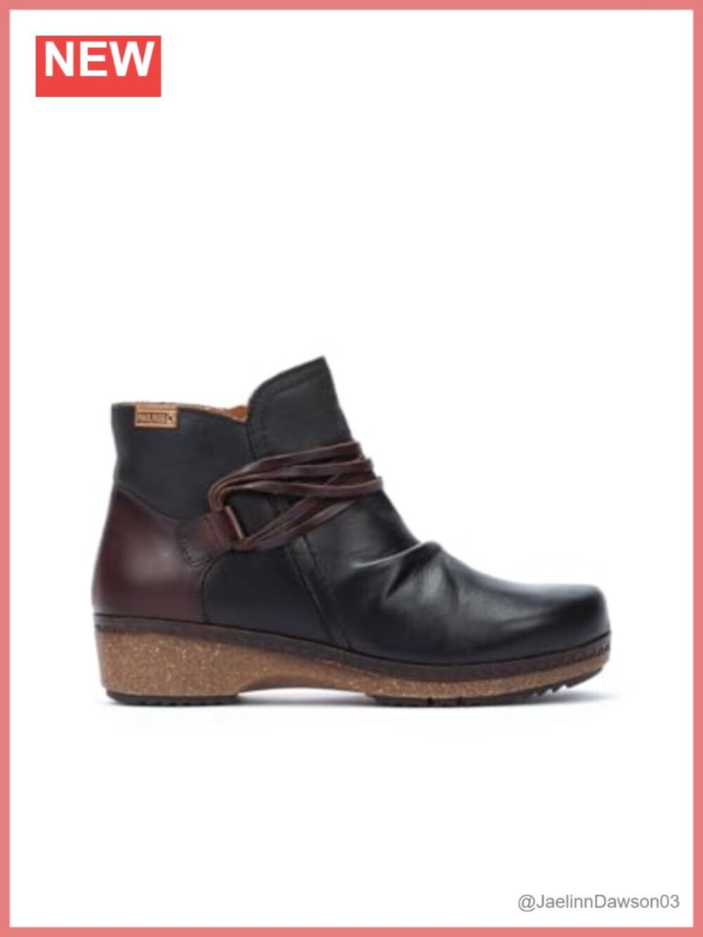 Pikolinos Granada Leather Ankle Bootie Block Heel Chelsea Zip Women's